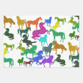 Regenbogenpferde - "Hübsch über Pferde!" Geschenkpapier Set (Vorderseite)
