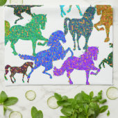 Regenbogenpferde - "Hübsch über Pferde!" Geschirrtuch (Gefaltet)