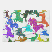 Regenbogenpferde - "Hübsch über Pferde!" Geschirrtuch (Horizontal)