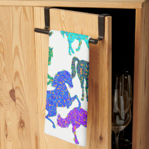 Regenbogenpferde - "Hübsch über Pferde!" Geschirrtuch