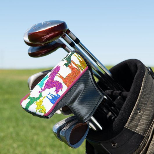Regenbogenpferde - "Hübsch über Pferde!" Golf Headcover (In Situ)