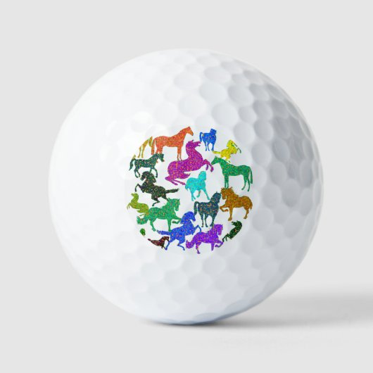 Regenbogenpferde - "Hübsch über Pferde!" Golfball (Vorderseite)
