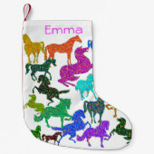 Regenbogenpferde - "Hübsch über Pferde!" Kleiner Weihnachtsstrumpf (Vorderseite)