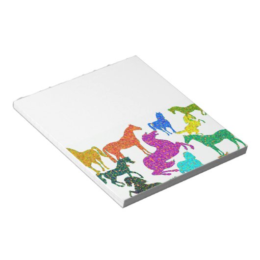 Regenbogenpferde - "Hübsch über Pferde!" Notizblock (angewinkelt)