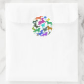 Regenbogenpferde - "Hübsch über Pferde!" Runder Aufkleber (Tasche)