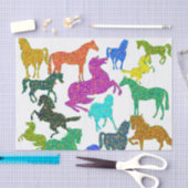 Regenbogenpferde - "Hübsch über Pferde!" Seidenpapier (Handwerk)