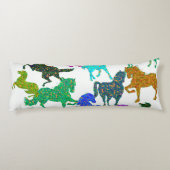 Regenbogenpferde - "Hübsch über Pferde!" Seitenschläferkissen (Rückseite)