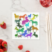 Regenbogenpferde - "Hübsch über Pferde!" Serviette (Beispiel)