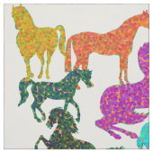 Regenbogenpferde - "Hübsch über Pferde!" Stoff (Muster)