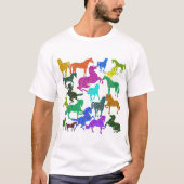 Regenbogenpferde - "Hübsch über Pferde!" T-Shirt (Vorderseite)