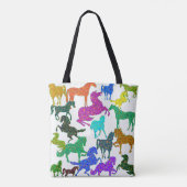 Regenbogenpferde - "Hübsch über Pferde!" Tasche (Rückseite)