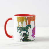 Regenbogenpferde - "Hübsch über Pferde!" Tasse (Links)