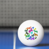 Regenbogenpferde - "Hübsch über Pferde!" Tischtennisball (Netto)