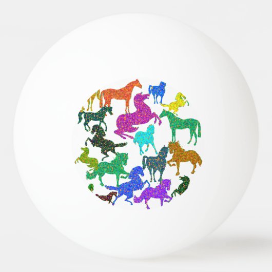 Regenbogenpferde - "Hübsch über Pferde!" Tischtennisball (Vorderseite)