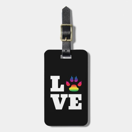 Regenbogenpflaster Gepäckanhänger (Vorderseite vertikal)