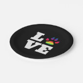 Regenbogenpflaster Pappteller (Schrägansicht)