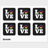 Regenbogenpflaster Quadratischer Aufkleber (Blatt)