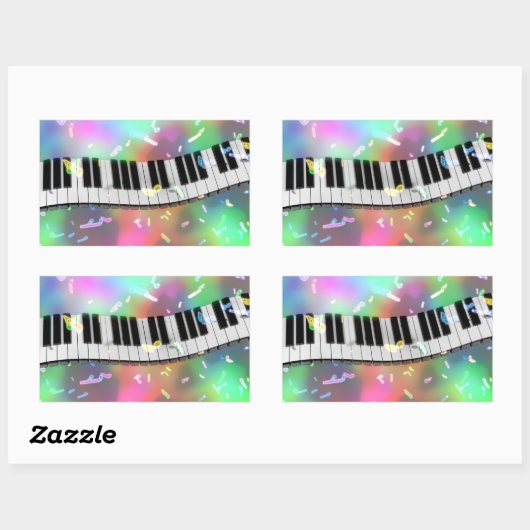 Regenbogenpiankleber Rechteckiger Aufkleber (Blatt)