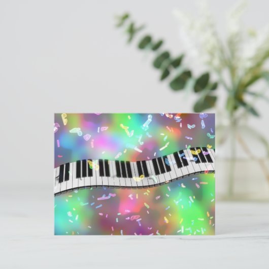 Regenbogenpiano Postkarte (Stehend Vorderseite)