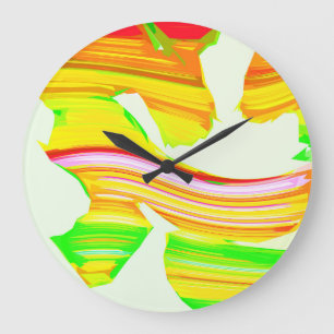 Regenbogenpinsel Große Wanduhr