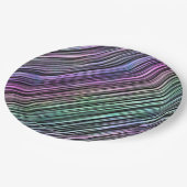 Regenbogenpinsel streicheln auf schwarz: pappteller (Schrägansicht)