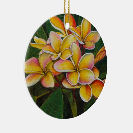 RegenbogenPlumeria Keramik Ornament (Rechts)