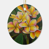 RegenbogenPlumeria Keramik Ornament (Links)