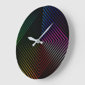 Regenbogenprisma auf Schwarz Große Wanduhr (Winkel)