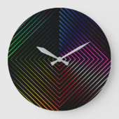 Regenbogenprisma auf Schwarz Große Wanduhr (Vorderseite)
