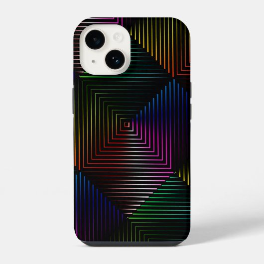 Regenbogenprisma auf Schwarz iPhone Hülle (Rückseite)