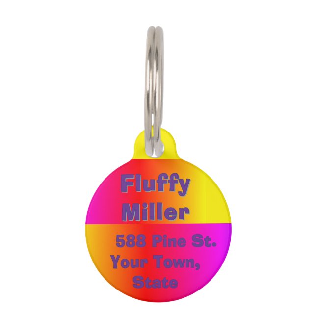 "Regenbogenprisma" Pet Tag Haustiermarke (Vorderseite)