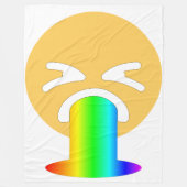 Regenbogenpuke Emoji-Decke Fleecedecke (Vorderseite)