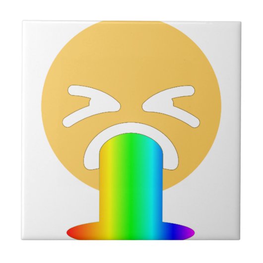 Regenbogenpuppe Emoji Fliese (Vorderseite)