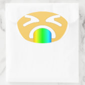 Regenbogenpuppe Emoji Ovaler Aufkleber (Tasche)