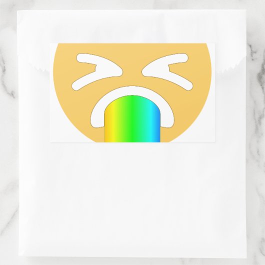 Regenbogenpuppe Emoji Rechteckiger Aufkleber (Tasche)