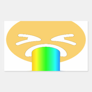 Regenbogenpuppe Emoji Rechteckiger Aufkleber