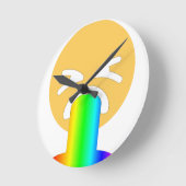 Regenbogenpuppe Emoji Runde Wanduhr (Winkel)