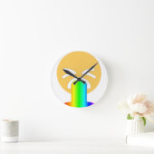 Regenbogenpuppe Emoji Runde Wanduhr (Zuhause)