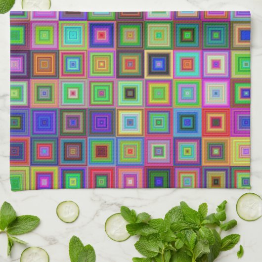 Regenbogenquadrate Küchentuch (Gefaltet)