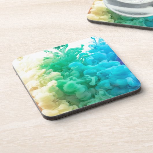 Regenbogenrauch Getränkeuntersetzer (Linke Seite)