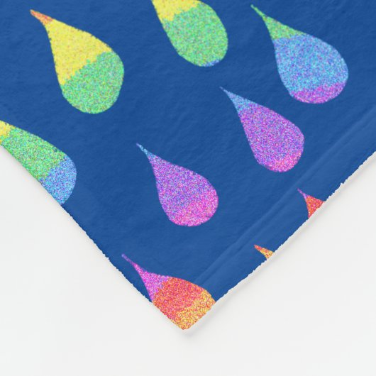 Regenbogenreain Drops Reiki Chakra Blanket Fleecedecke (Ecke)