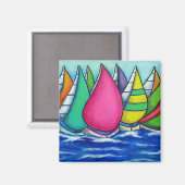Regenbogenregatta-Magnet Magnet (Vorderseite/Rückseite)