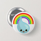 Regenbogenregenschirm-Tropfenregen Button (Vorne & Hinten)
