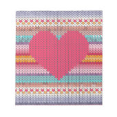Regenbogenretro-Herzen Imitat Wollente Strick Vale Notizblock (Vorderseite)
