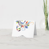 Regenbogenrolleblatt-Damasthochzeit danken Ihnen Dankeskarte (Rückseite)