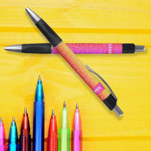 Regenbogenrosa Schulelemente personalisiert Kugelschreiber