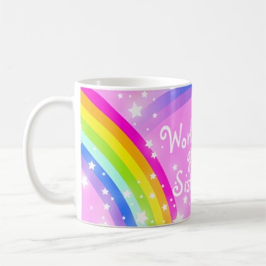 "Regenbogenrosa-Tasse der beststen" Schwägerin der Kaffeetasse (Links)
