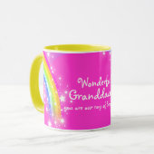Regenbogenrosa-Tasse "der wunderbaren Enkelin" Tasse (Vorderseite Links)