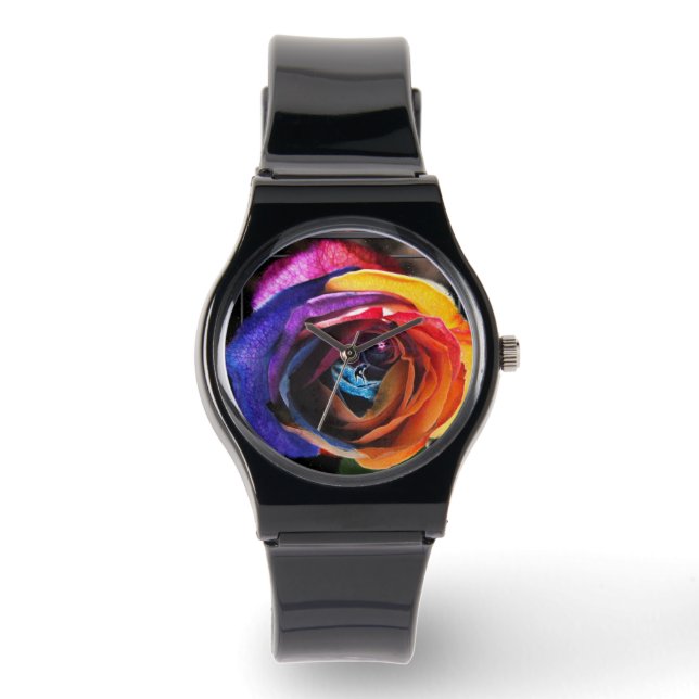 Regenbogenrose surfen   armbanduhr (Vorderseite)
