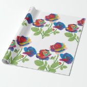 Regenbogenrosen Geschenkpapier (Ungerollt)